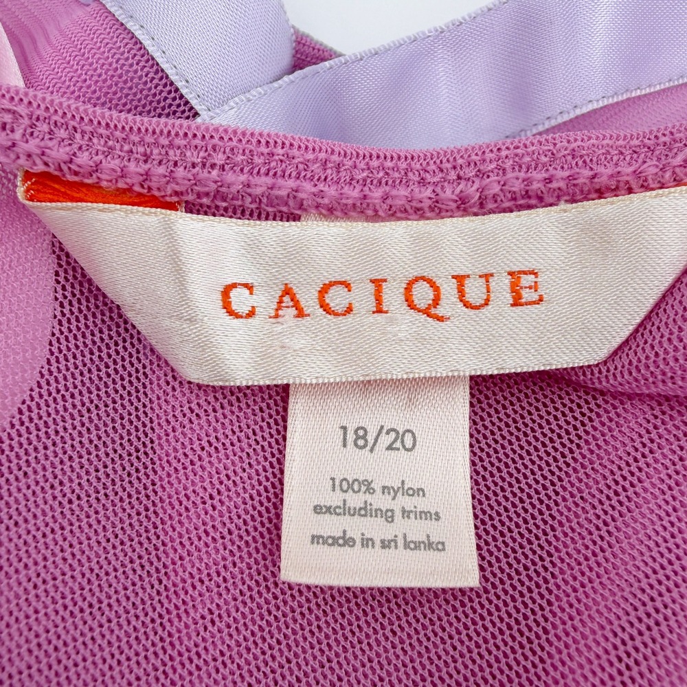 Vintage Y2K Cacique Babydoll Sheer Mesh Top / Mini Dress in Pink Size 18/20 - Picture 6 of 6